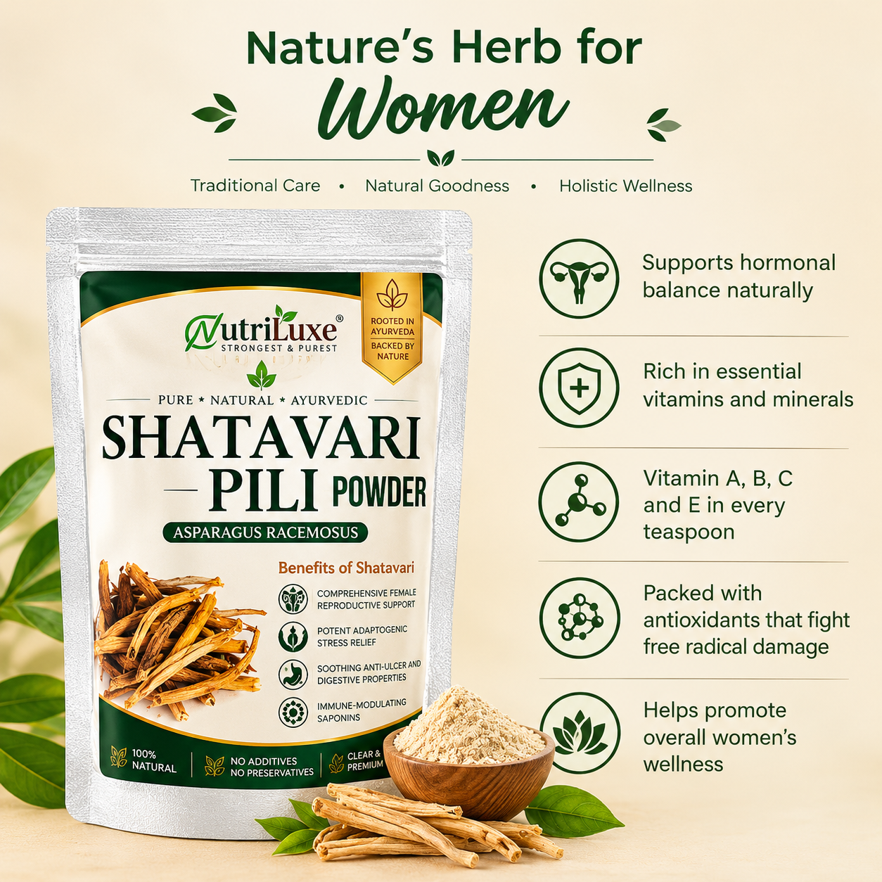 Shatavari Pili Powder 100g - Image 2